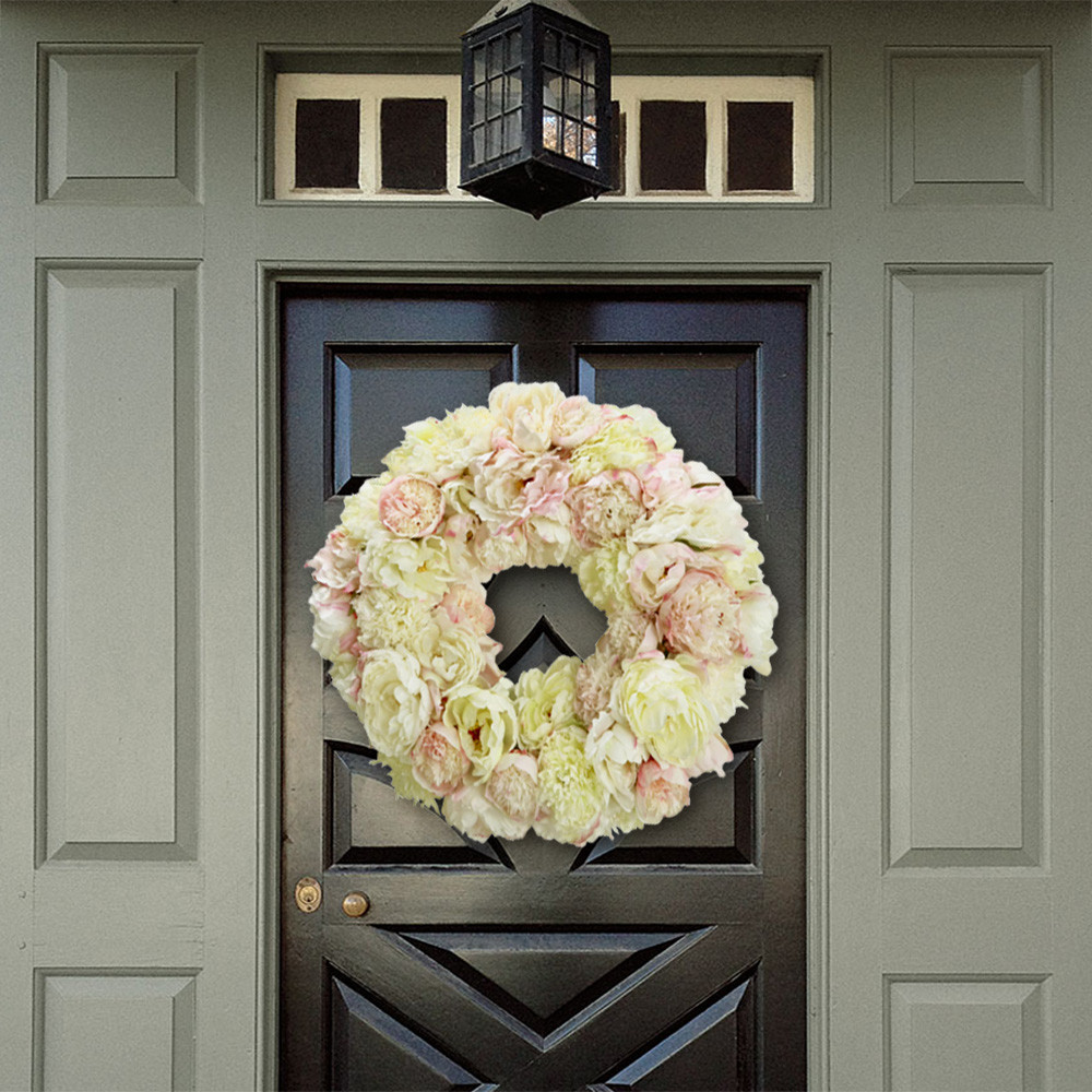 American Beauty Peony Blossoms Floral Wreath 24" | The Shops at Colonial Williamsburg