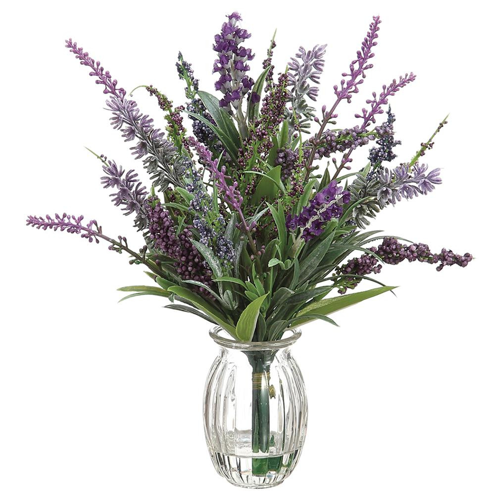 Purple Lavender Floral Arrangement in Glass Vase 11" | The Shops at Colonial Williamsburg