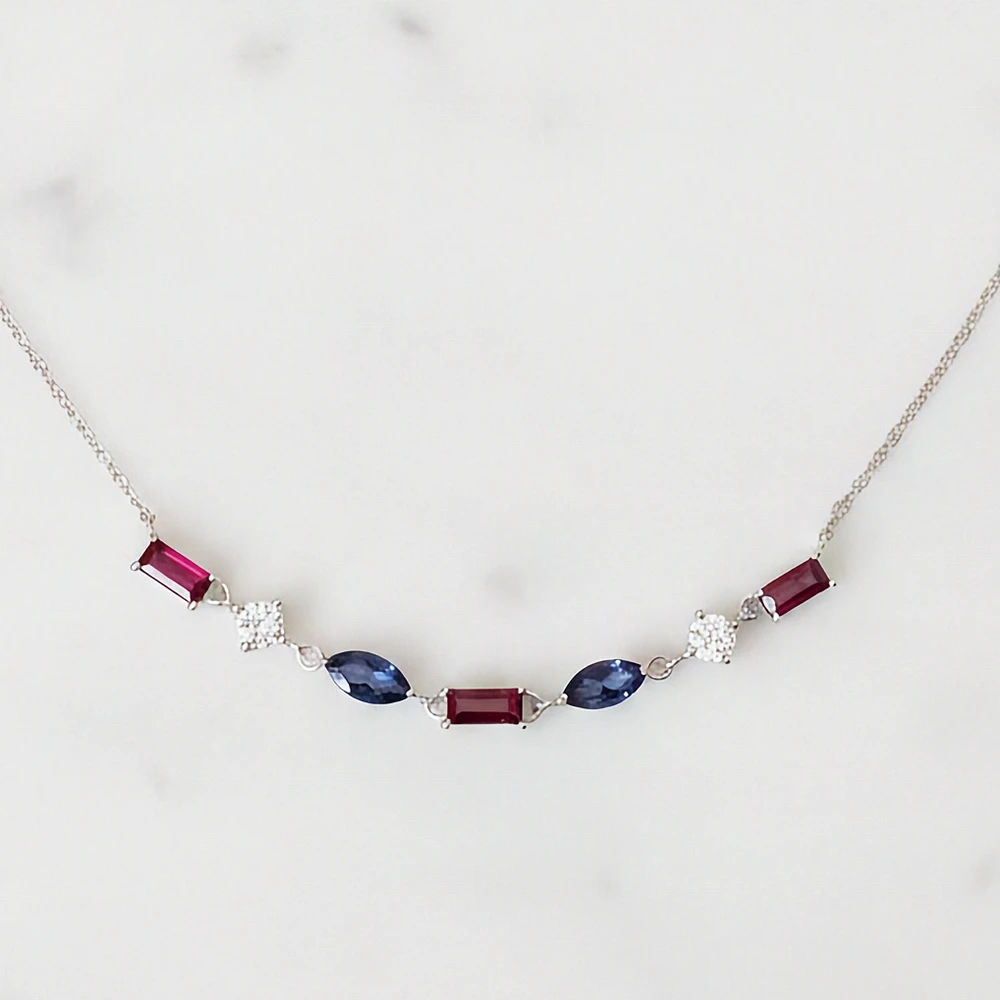 Sterling Silver Patriotic Gemstone Necklace | The Shops at Colonial Williamsburg