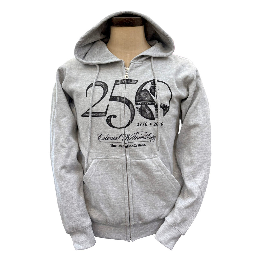 Colonial Williamsburg 250th Adult Zip Hoodie | The Shops at Colonial Williamsburg
