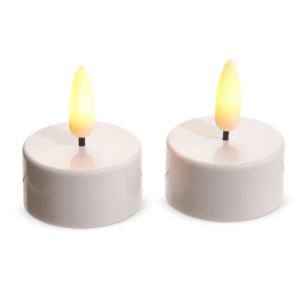 Raz Tealight Flameless Candles, Set of 2 - White | The Shops at Colonial Williamsburg