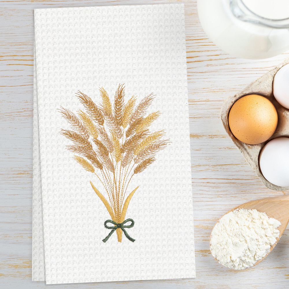 Wheat Bouquet Waffle Weave Fall Kitchen Towel | The Shops at Colonial Williamsburg