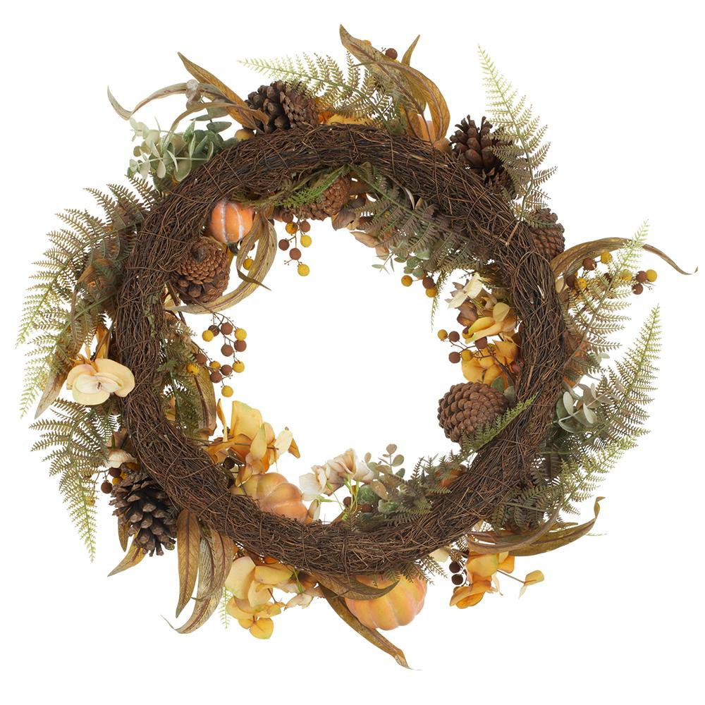 Williamsburg Pumpkin & Hydrangea Wreath