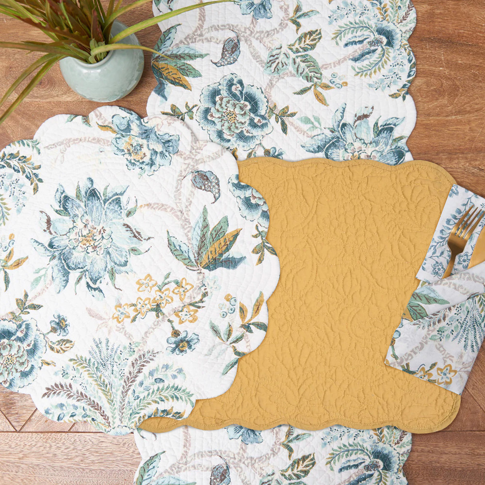 WILLIAMSBURG Christiana Quilted Placemat - Honey Yellow | The Shops at Colonial Williamsburg