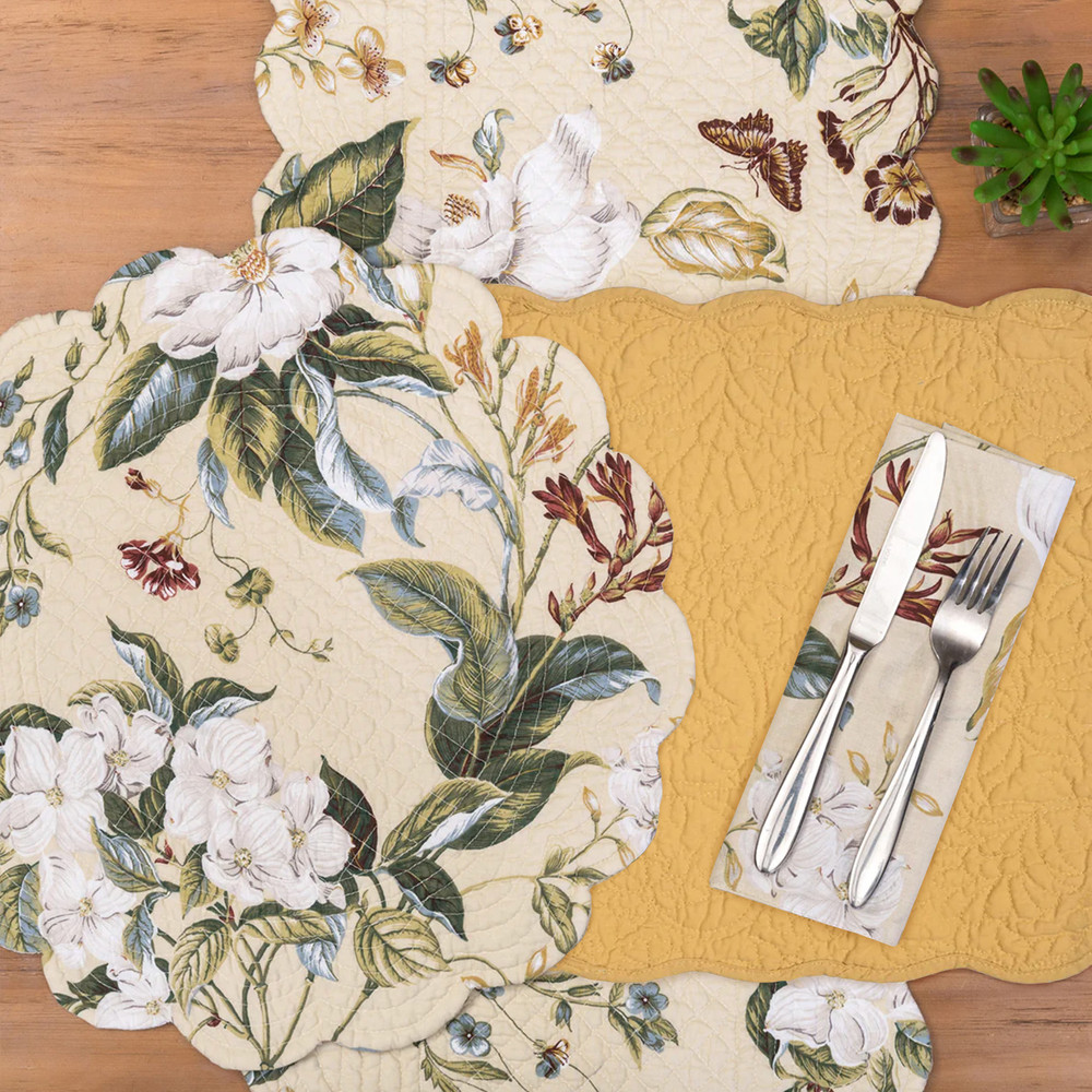 WILLIAMSBURG Christiana Quilted Placemat - Honey Yellow | The Shops at Colonial Williamsburg