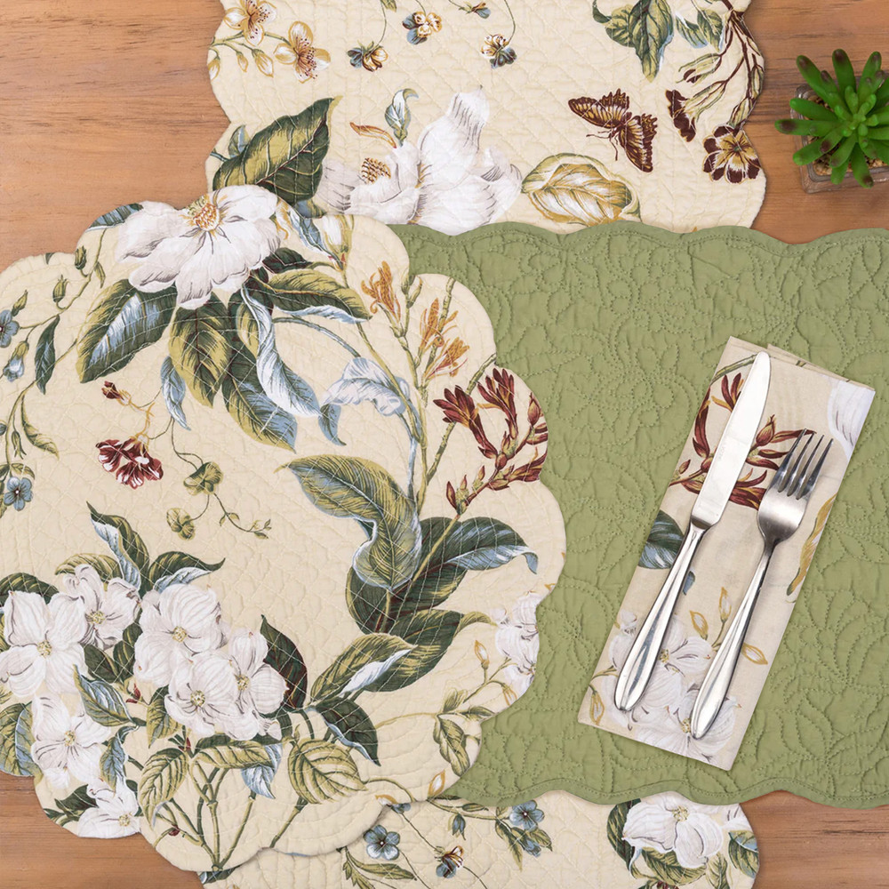 WILLIAMSBURG Christiana Quilted Placemat - Sweat Pea Green | The Shops at Colonial Williamsburg