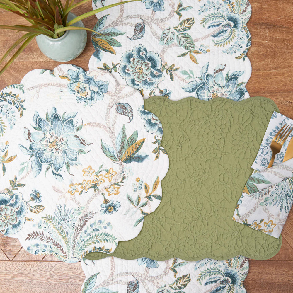 WILLIAMSBURG Christiana Quilted Placemat - Sweat Pea Green | The Shops at Colonial Williamsburg