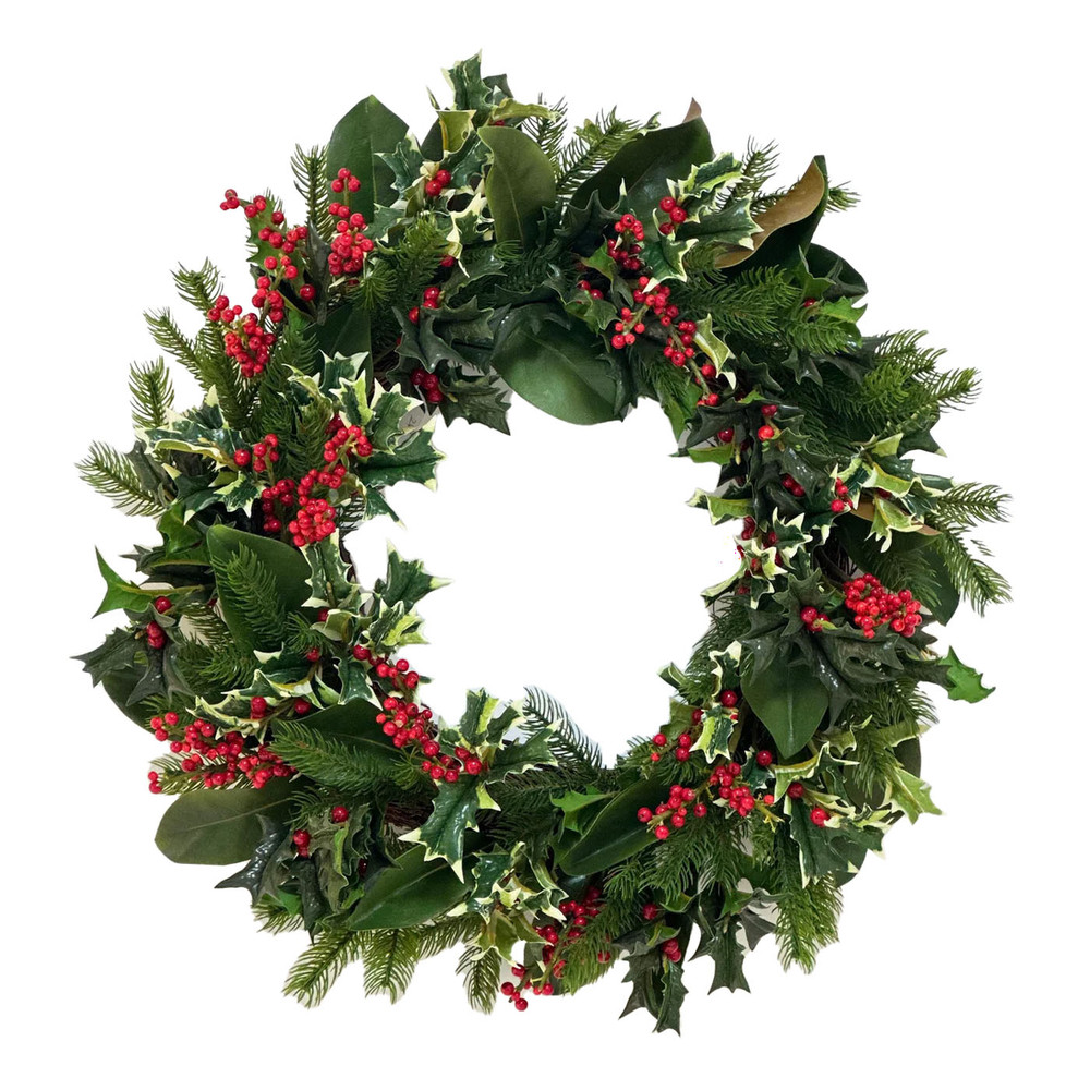 Green Holly & Berries Holiday Wreath 24" | The Shops at Colonial Williamsburg