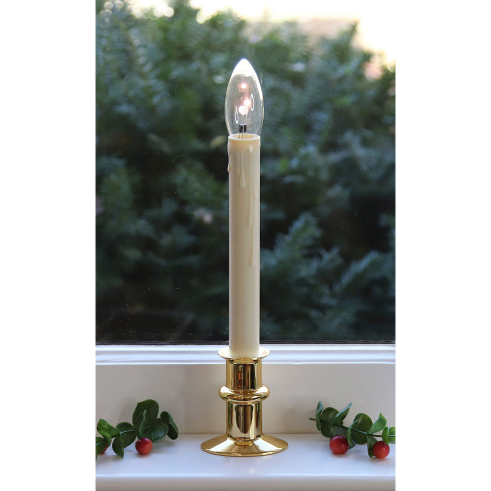Window Hugger LED Window Candle - Polished Brass - Set of 4 |  The Shops at Colonial Williamsburg