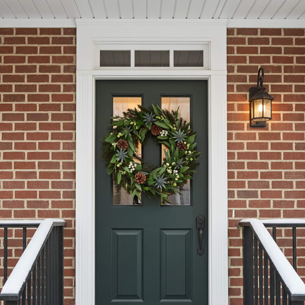Green Eucalyptus, Pine, and Berry Holiday Wreath 24" | The Shops at Colonial Williamsburg