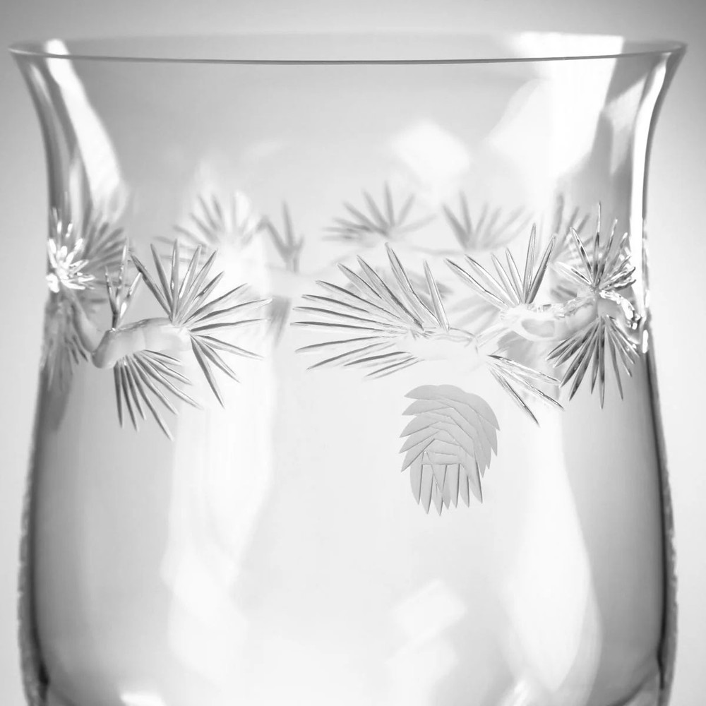 Icy Pine Etched Candle Hurricane Shade 8