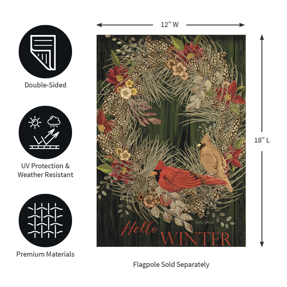 Hello Winter Garden Flag 18