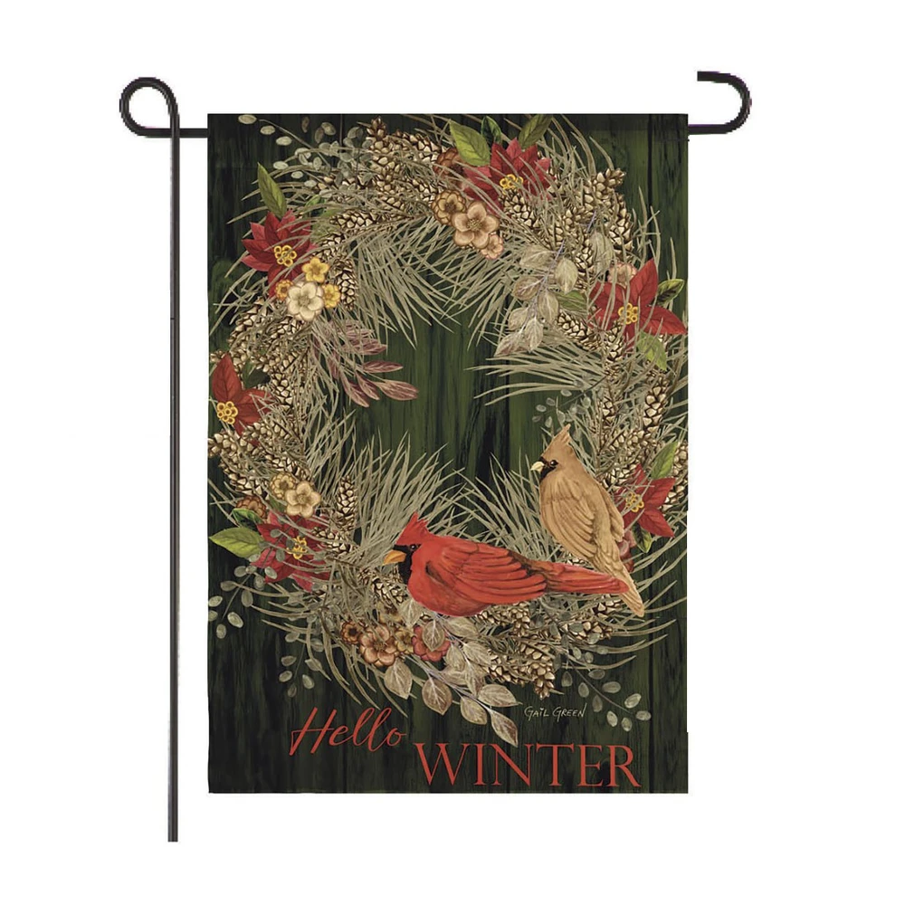 Green Hello Winter Holiday Garden Flag | The Shops at Colonial Williamsburg