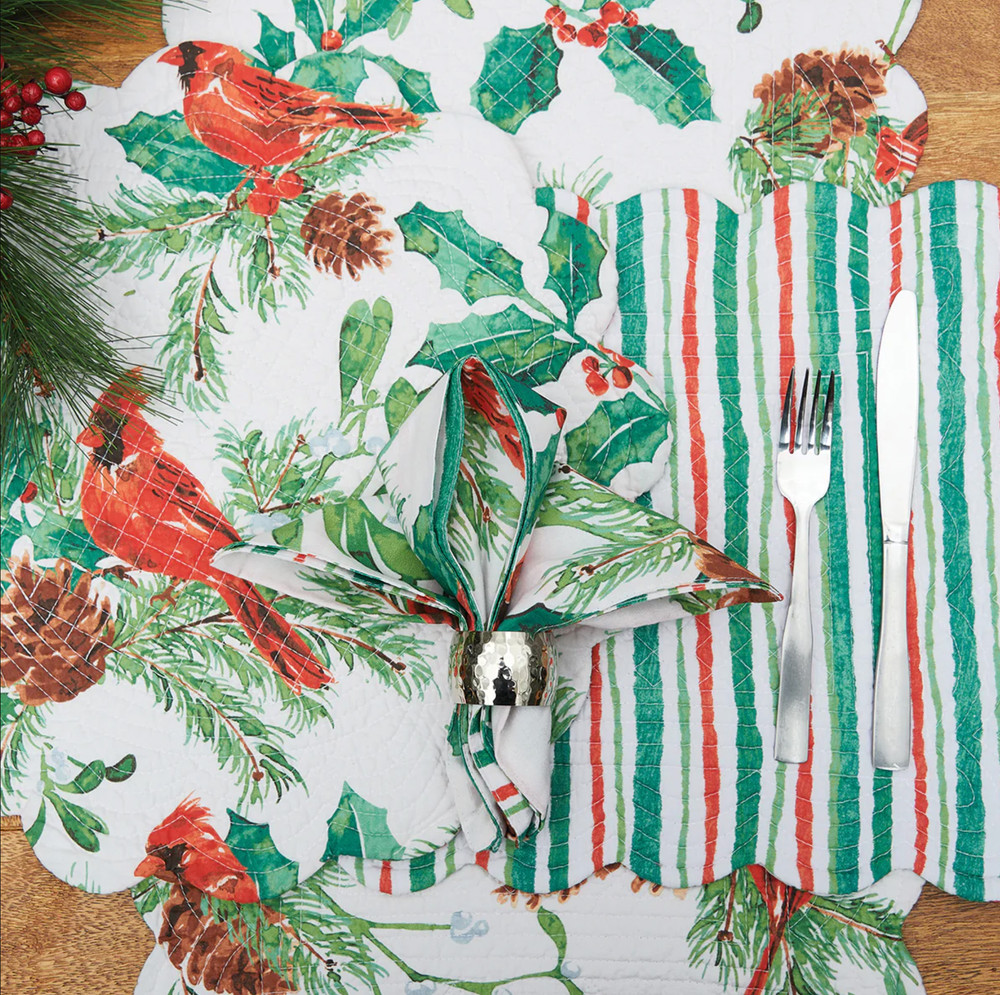 Delwyn Cardinal Quilted Holiday Placemat | The Shops at Colonial Williamsburg
