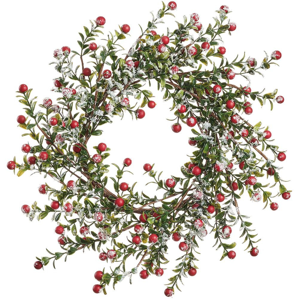 Red Berry Snowed Holiday Wreath 14" | The Shops at Colonial Williamsburg