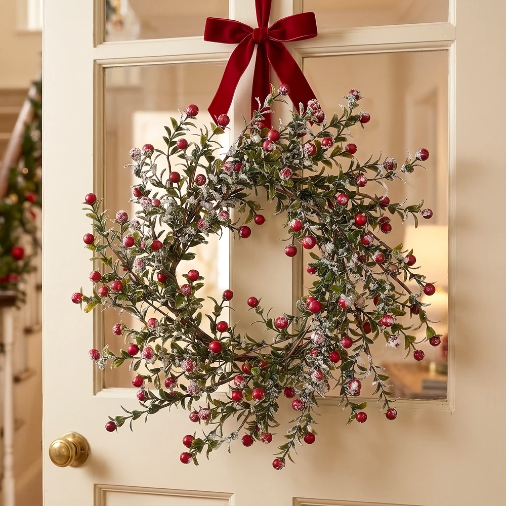 Red Berry Snowed Holiday Wreath 14" | The Shops at Colonial Williamsburg