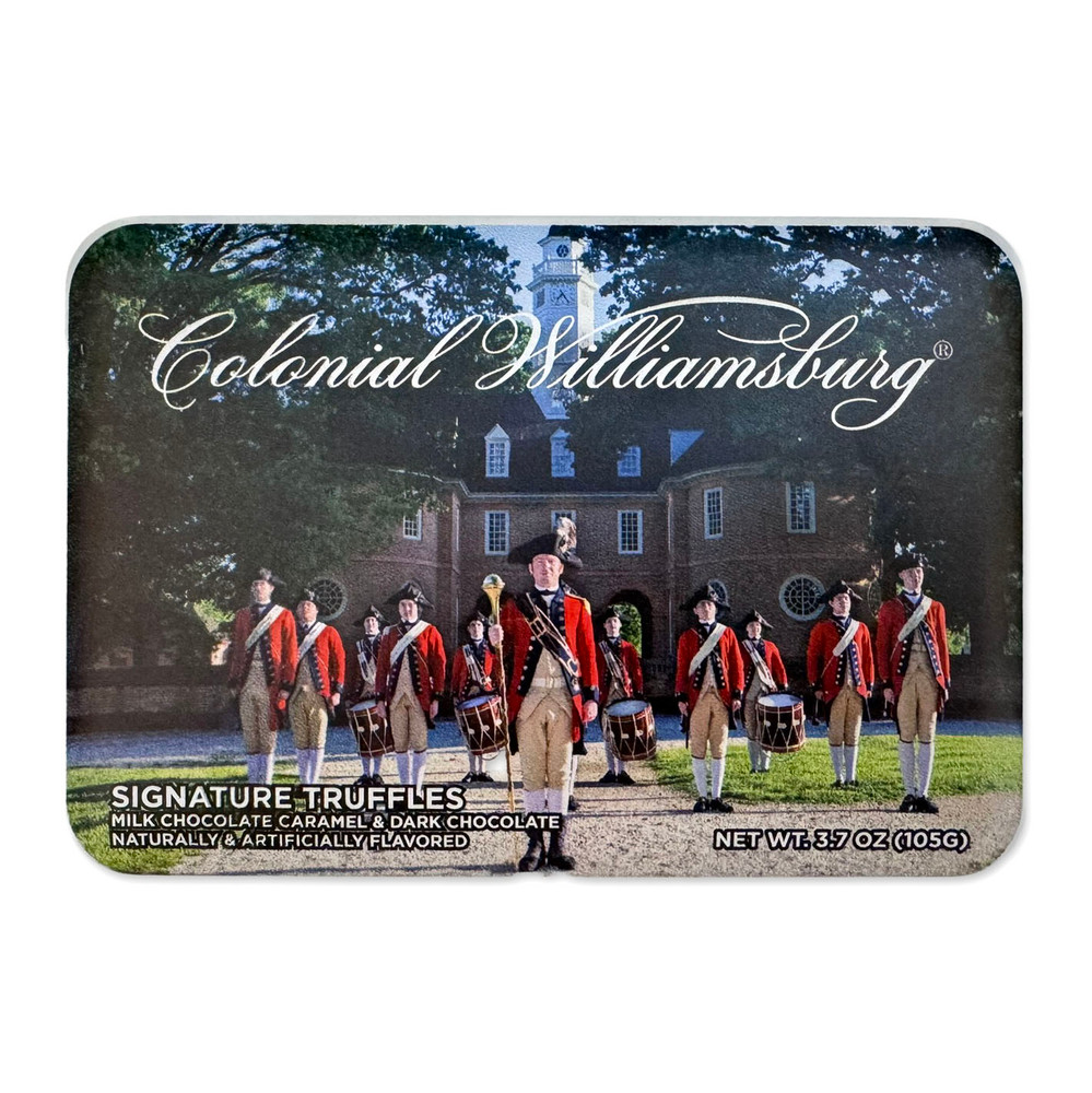 Colonial Williamsburg Fifes & Drums Signature Chocolate Truffles Gift Tin | The Shops at Colonial Williamsburg