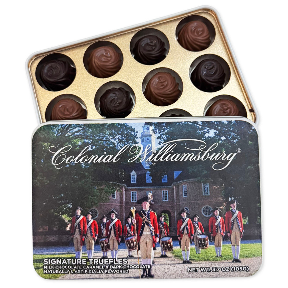 Colonial Williamsburg Fifes & Drums Signature Chocolate Truffles Gift Tin | The Shops at Colonial Williamsburg