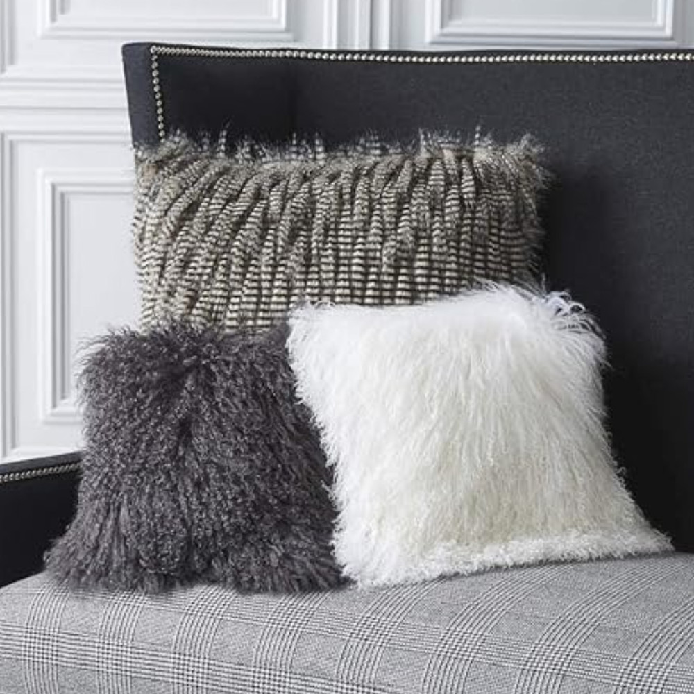 Three Tone Faux Fur Pillow 18" | The Shops at Colonial Williamsburg