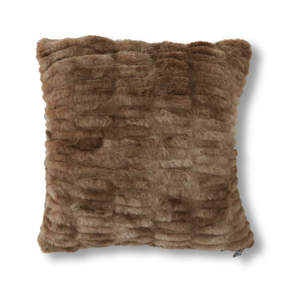 Brown Ribbed Faux Fur Pillow 18" | The Shops at Colonial Williamsburg