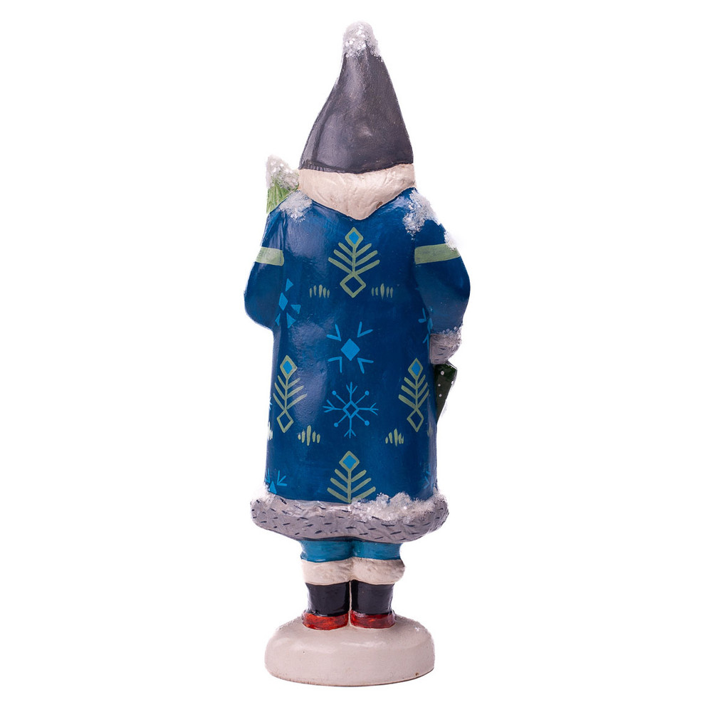 Vaillancourt Chalkware Santa in Blue Robe with Tree | The Shops at Colonial Williamsburg