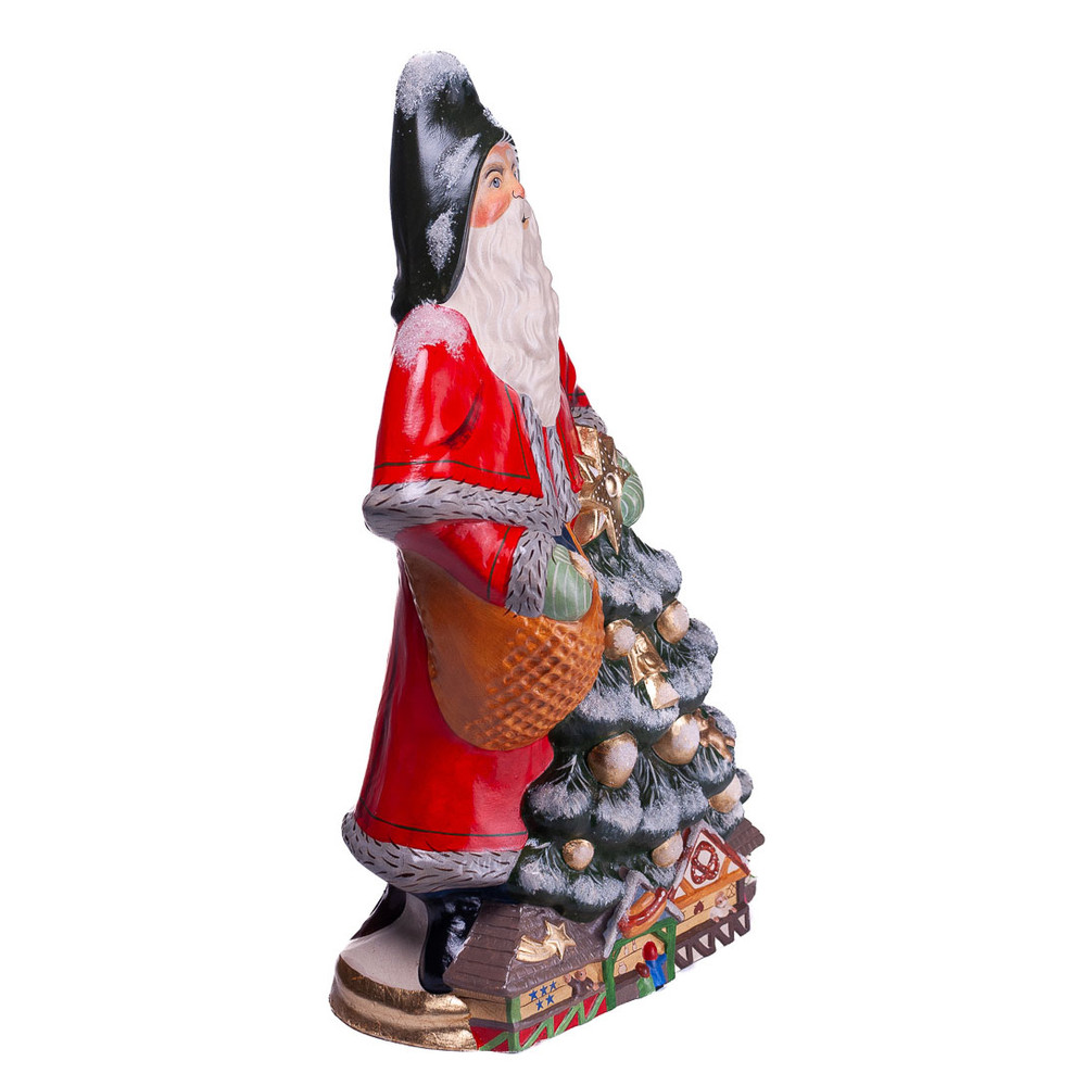 Vaillancourt Chalkware German Christmas Market Santa in Red | The Shops at Colonial Williamsburg