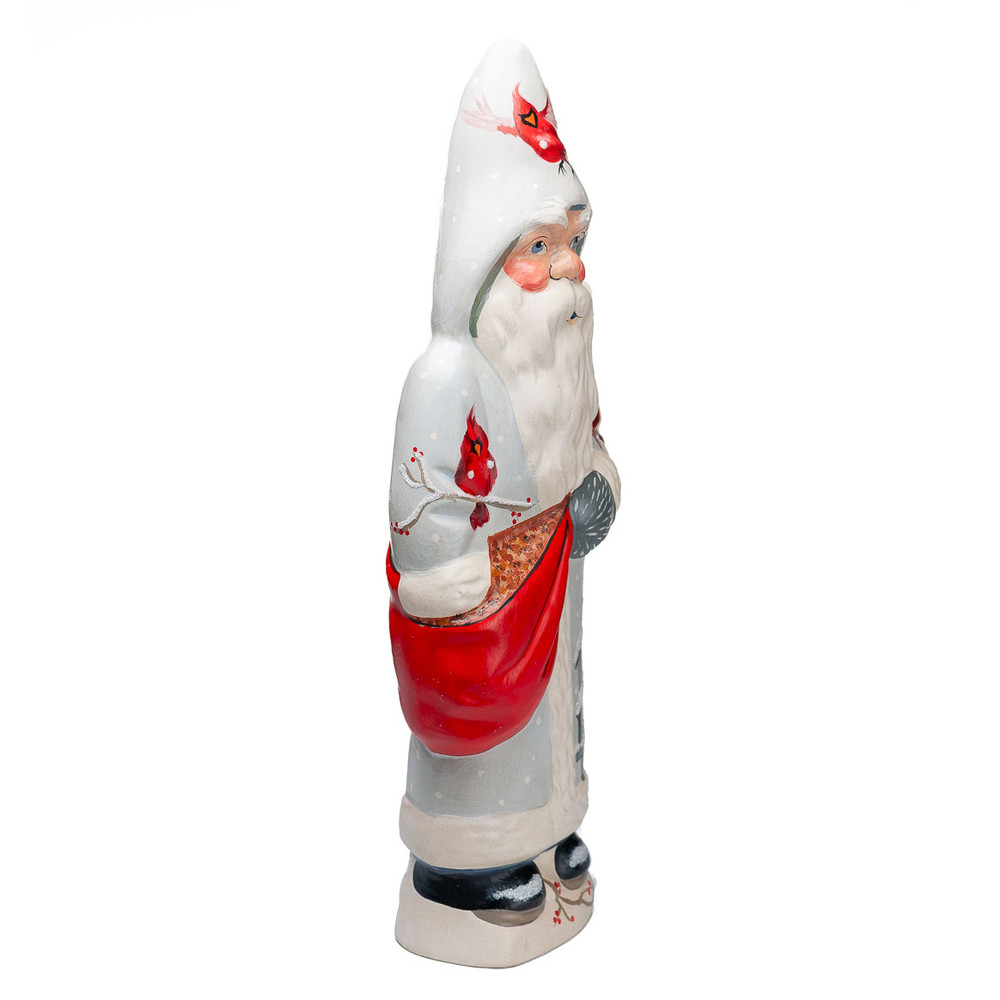 Vaillancourt Chalkware Snowy Cardinal Birdhouse Santa | The Shops at Colonial Williamsburg