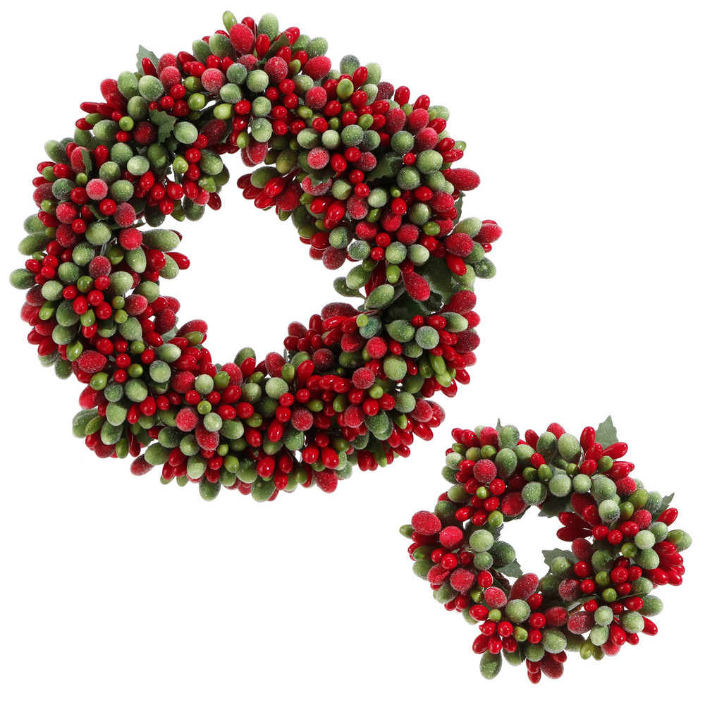 Red & Green Beaded Berry Candle Ring | The Shops at Colonial Williamsburg