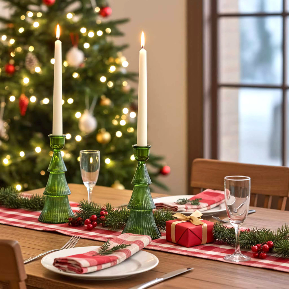 Green Glass Tree Taper Candle Holder | The Shops at Colonial Williamsburg