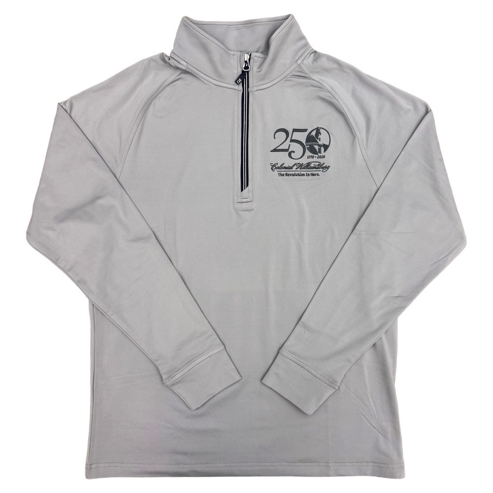 Colonial Williamsburg 250th Anniversary Cutter & Buck 1/4 Zip Adult Pull Over | The Shops at Colonial Williamsburg