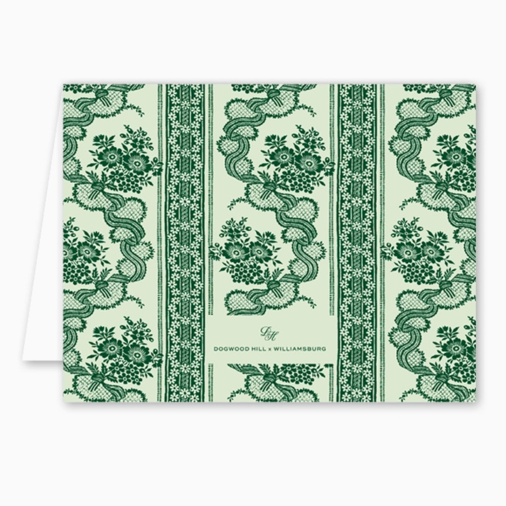 Williamsburg x Dogwood Hill Raleigh Floral Green Notecards | The Shops at Colonial Williamsburg