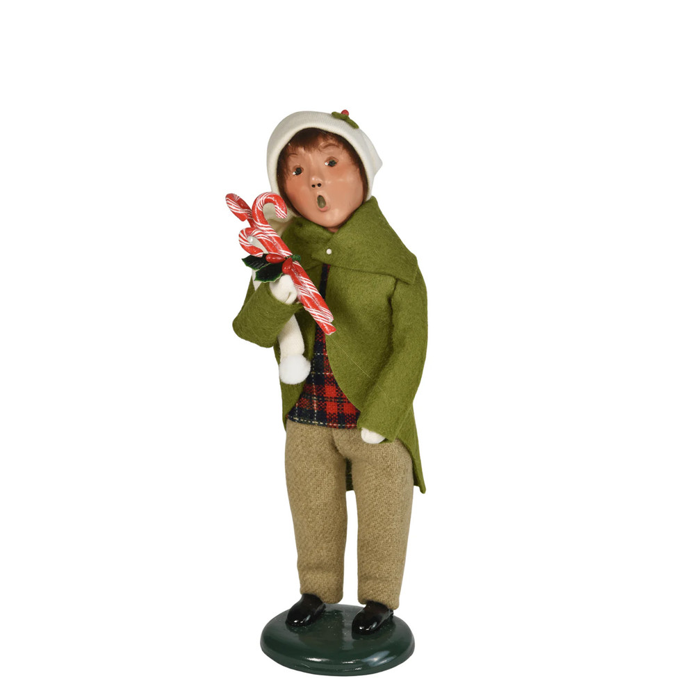Byers' Choice Candy Cane Boy Caroler | The Shops at Colonial Williamsburg