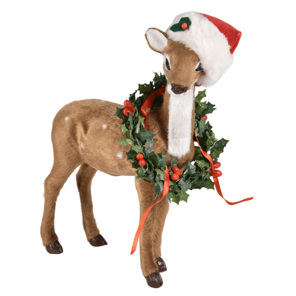 Byers' Choice Reindeer With Wreath | The Shops at Colonial Williamsburg