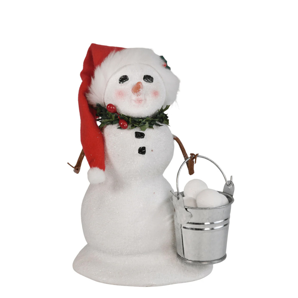 Byers' Choice Snowman with Bucket of Snowballs | The Shops at Colonial Williamsburg