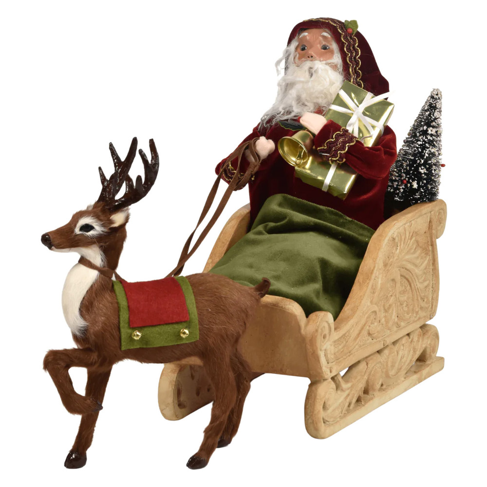 Byers' Choice Santa Caroler in Sleigh | The Shops at Colonial Williamsburg