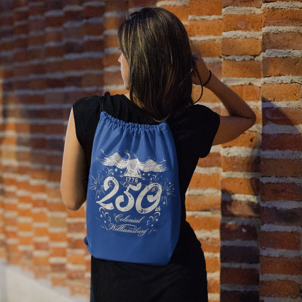 Colonial Williamsburg 250th Anniversary Drawstring Bag | The Shops at Colonial Williamsburg