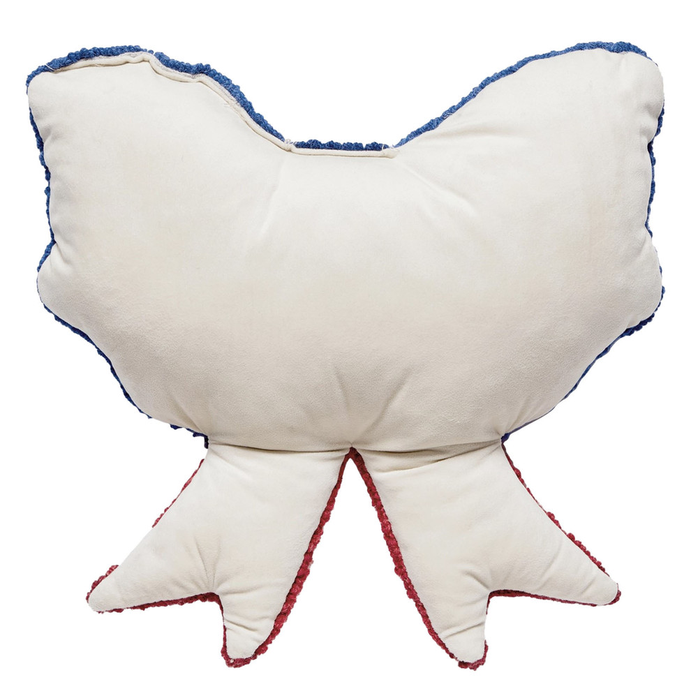 Patriotic Bow Hooked Wool Pillow | The Shops at Colonial Williamsburg