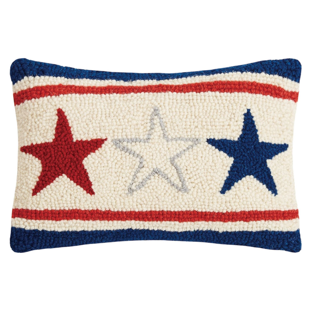 Americana Stars Hooked Wool Pillow | The Shops at Colonial Williamsburg