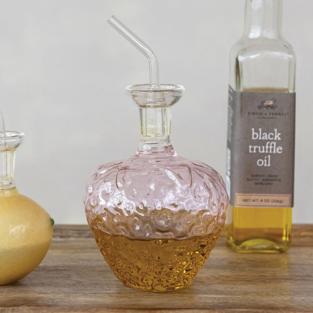 Pink Strawberry Shaped Glass Cruet | The Shops at Colonial Williamsburg