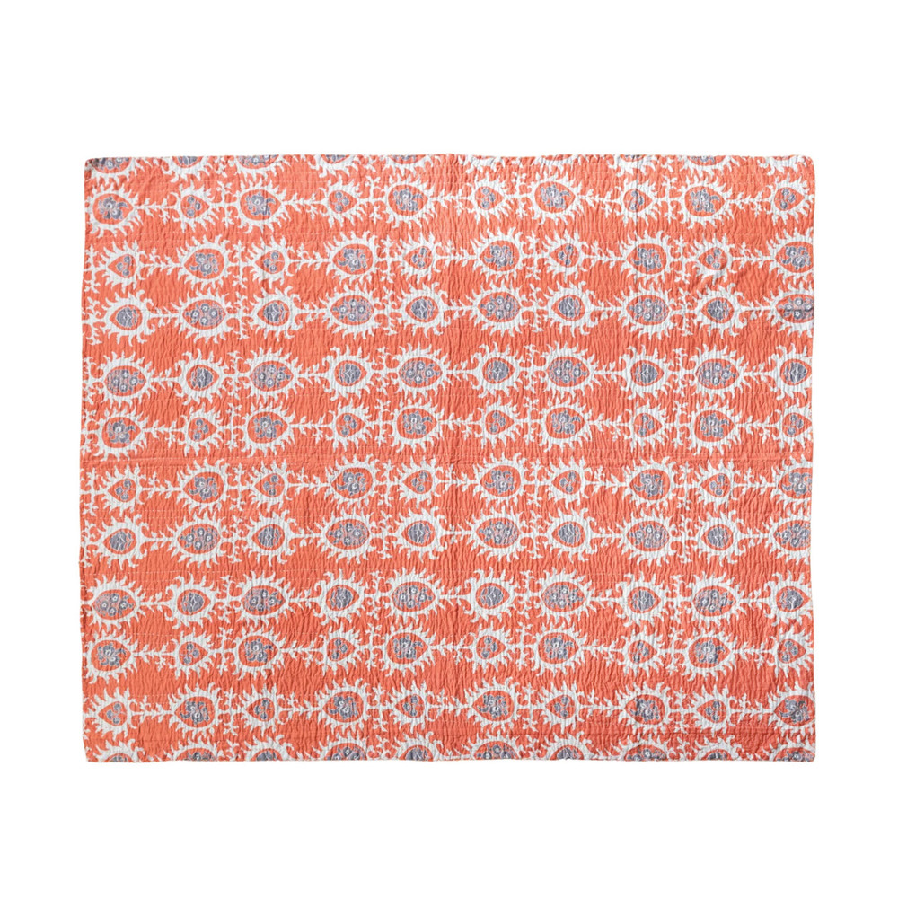 Orange Printed Cotton Voile Throw Blanket | The Shops at Colonial Williamsburg