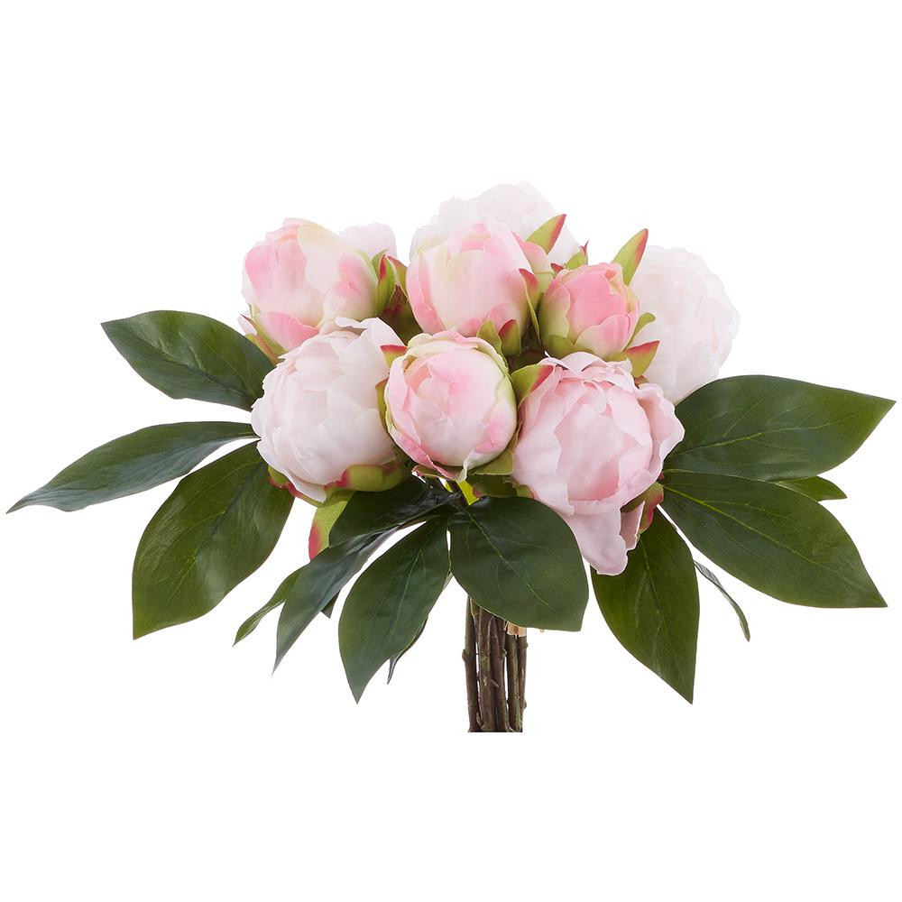 Pink Peony Flowers Bouquet 13" - Blush  | The Shops at Colonial Williamsburg