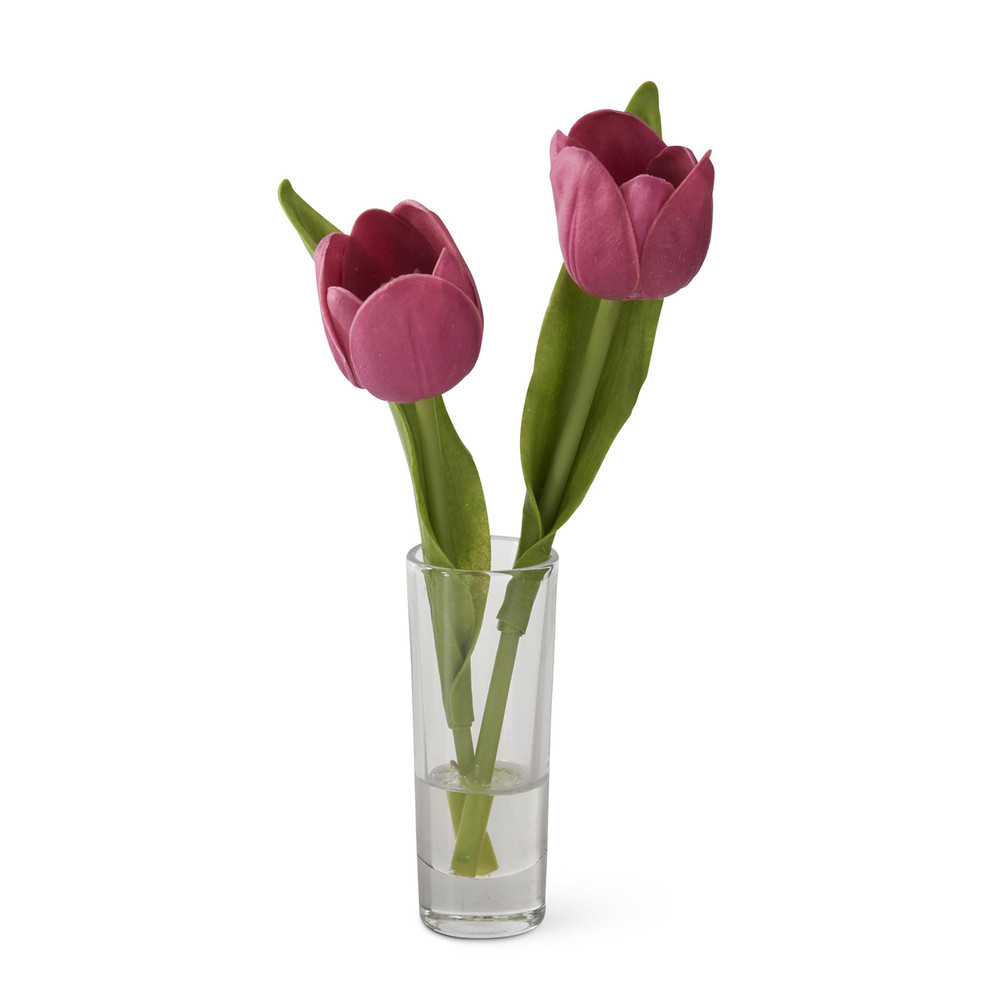 Tulip Pair in Vase Floral Arrangement 8.5" | The Shops at Colonial Williamsburg