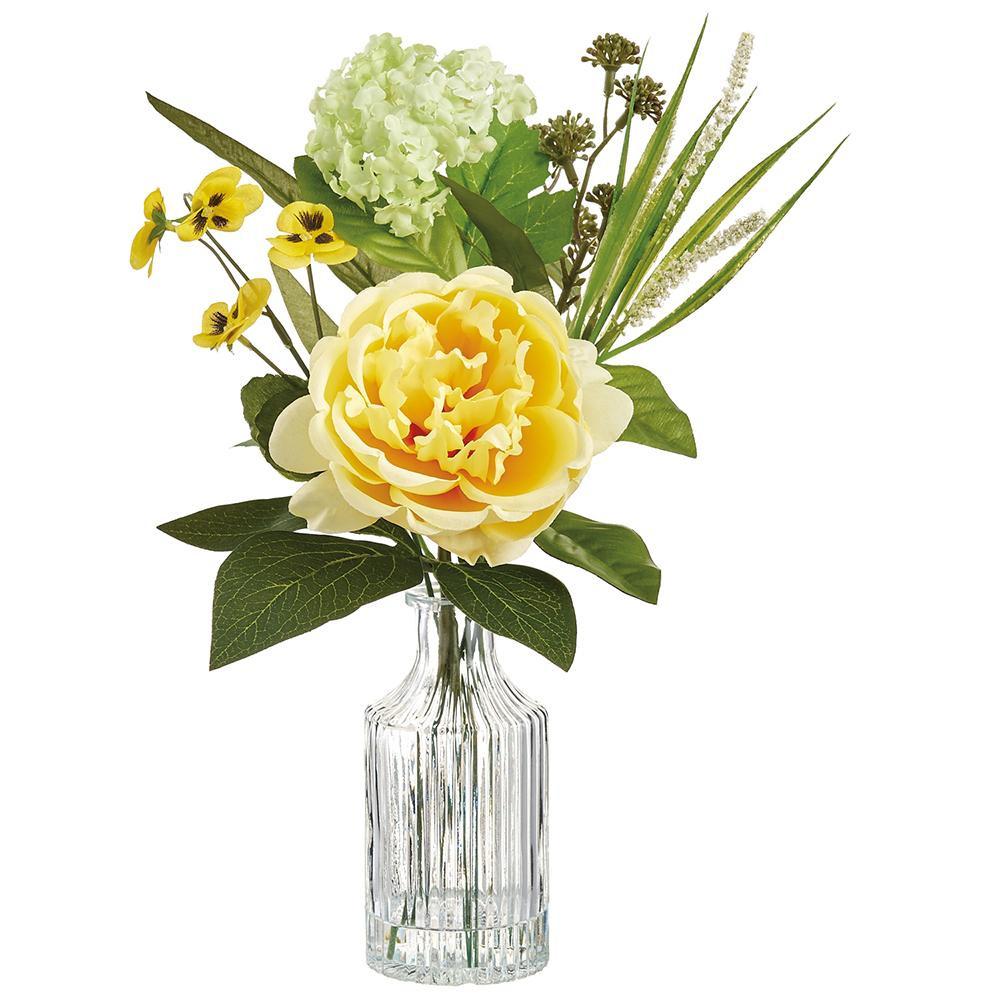 Yellow Cabbage Rose & Snowball Hydrangea in a Vase | The Shops at Colonial Williamsburg