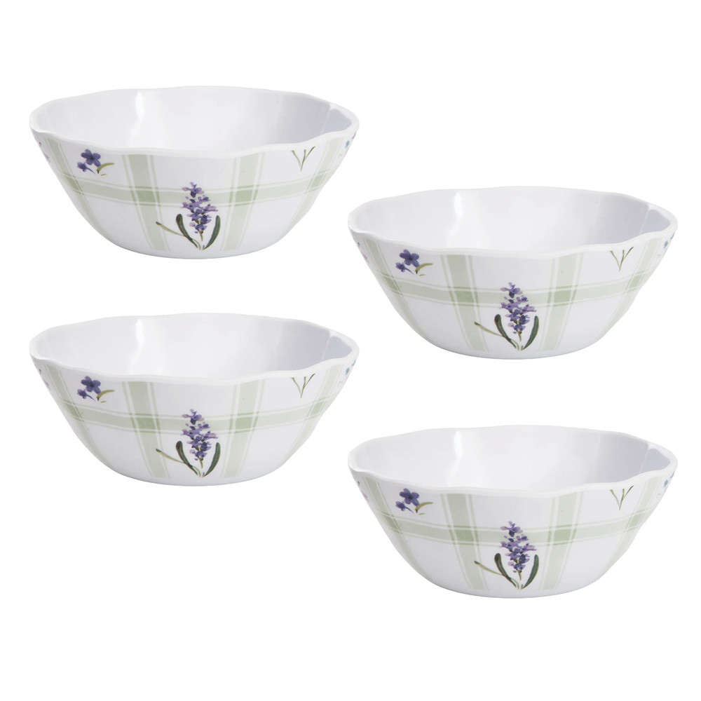 Lavender Plaid Melamine Bowls Set of 4 | The Shops at Colonial Williamsburg