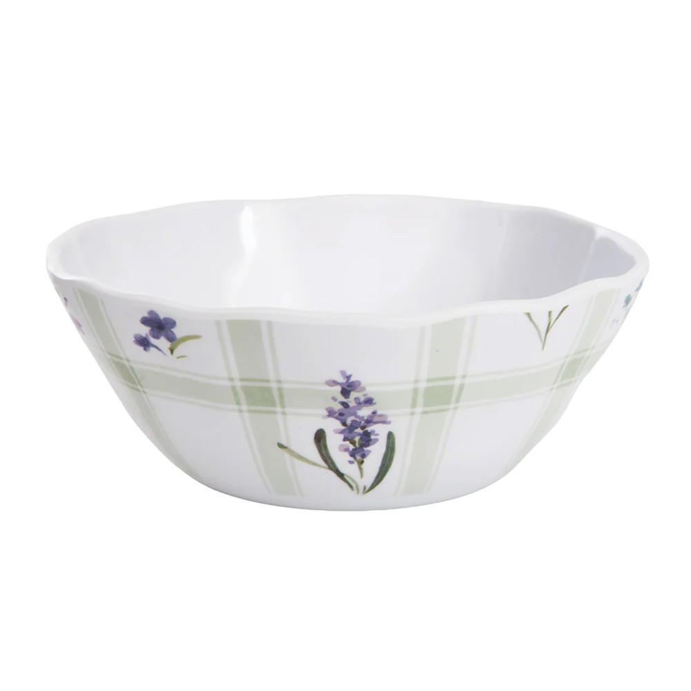 Lavender Plaid Melamine Bowls Set of 4