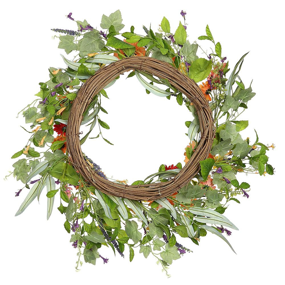 Mixed Daisies & Lavender Floral Wreath 24" | The Shops at Colonial Williamsburg