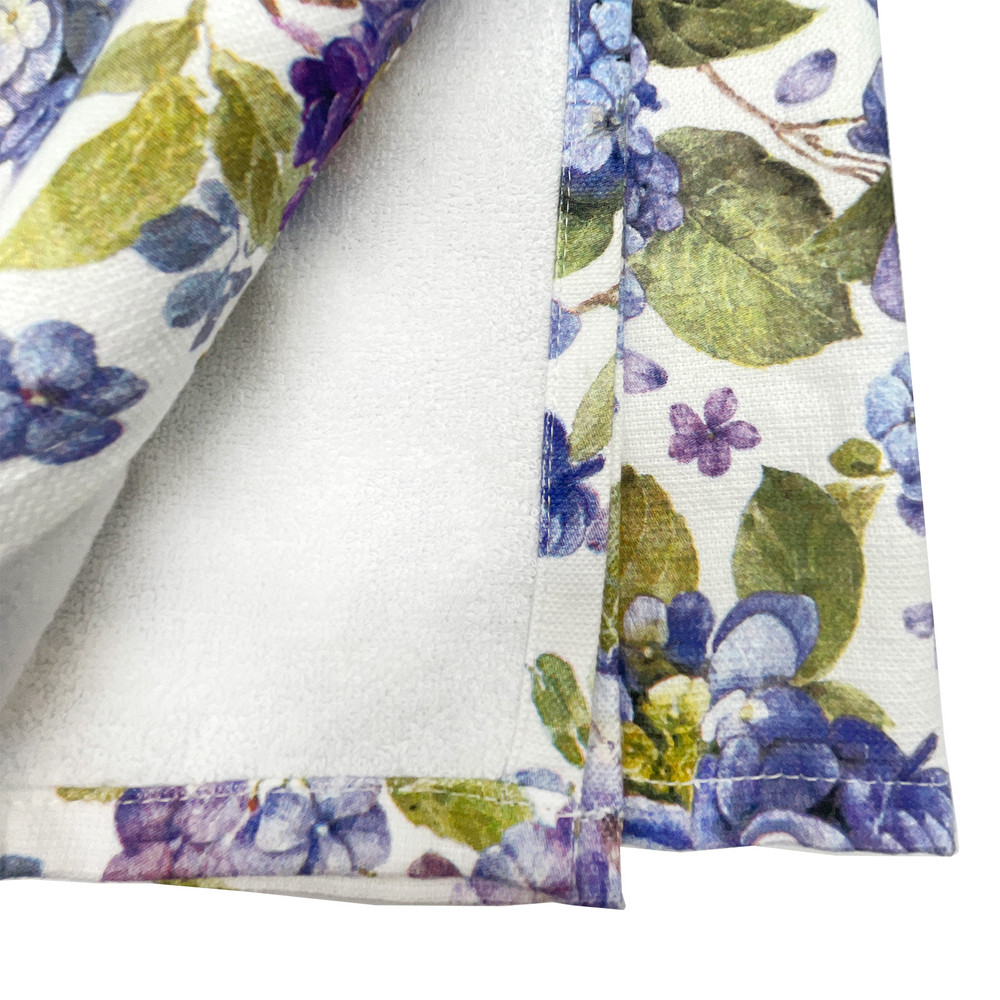 Blue Hydrangea Floral Toss Terry Kitchen Towel