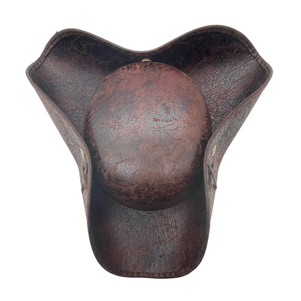 Brown Faux Leather Tricorn Adult Hat | The Shops at Colonial Williamsburg