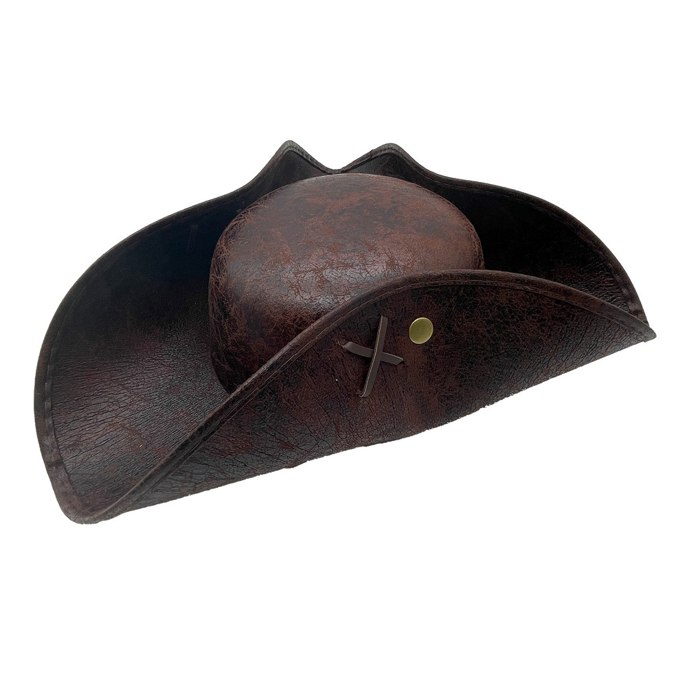 Brown Faux Leather "Tricorne" Adult Hat | The Shops at Colonial Williamsburg