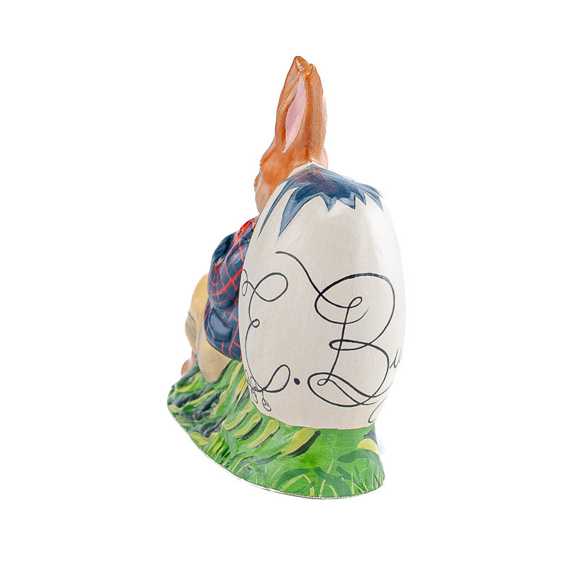 Vaillancourt Chalkware Rabbit Leaning on Egg | The Shops at Colonial Williamsburg